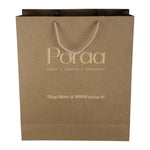 Kraft shopping bag - 12 x 15 x 4 - Leaf Printed - Para